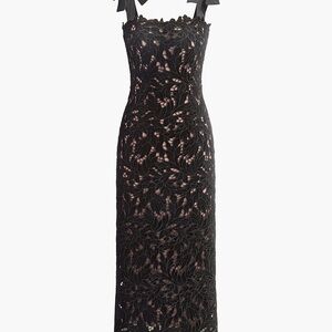Commense Black Lace Evening Dress